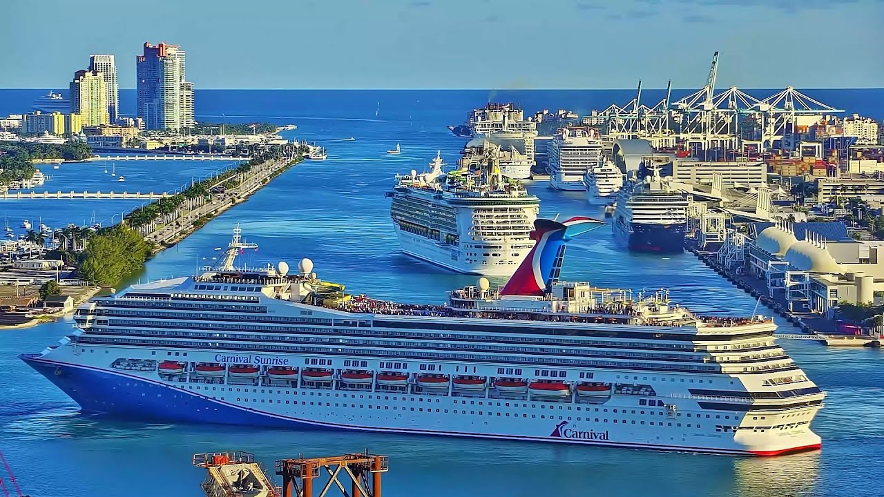 Cruise Ship Timelapse | Port Miami | Departures - 12-23-2024