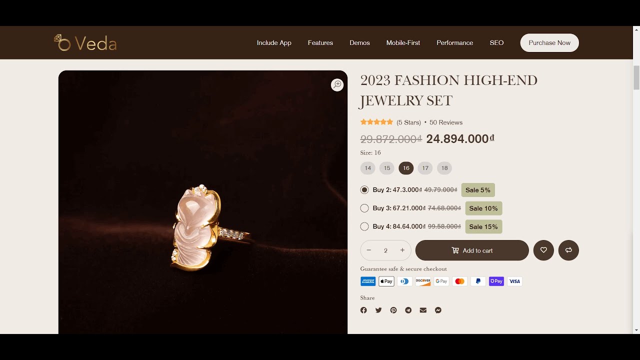 Shopify Jewelry Stores Product Page Template by Veda Builder 💍