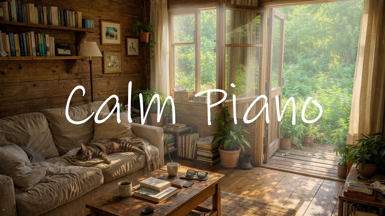 Relaxing Piano Music for Work, Study & Stress Relief | Cozy Living Room