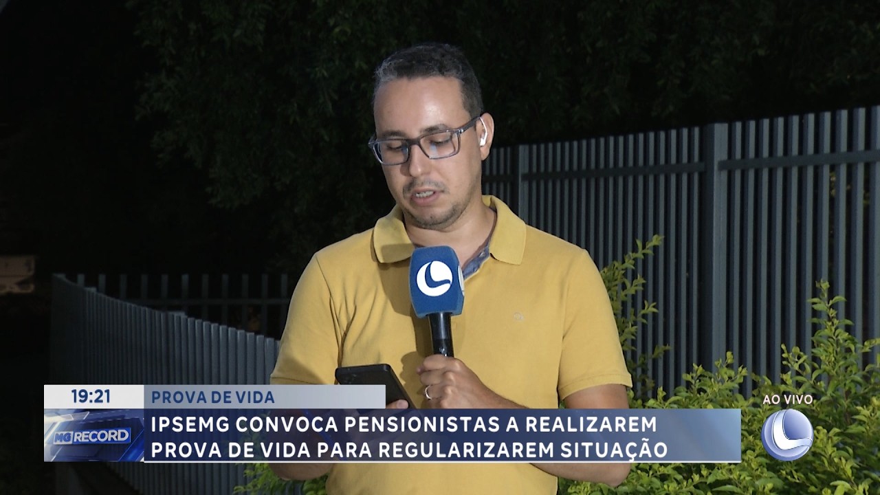 Prova de vida IPSEMG: Convoca pensionistas a realizarem prova de vida para regularizarem situação.