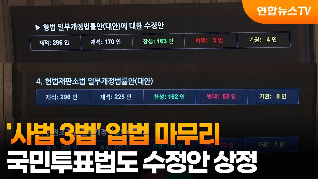 '사법 3법' 입법 마무리&hellip;국민투표법도 수정안 상정 / 연합뉴스TV (YonhapnewsTV)