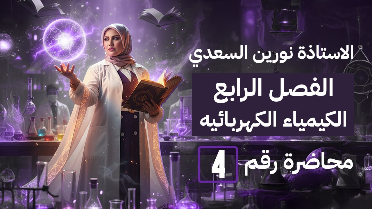 كيمياء السادس علمي-الفصل الرابع -المحاضرة 4-جهد الهيدروجين القياسي وأنواع الأقطاب والتعبير عن الخلية