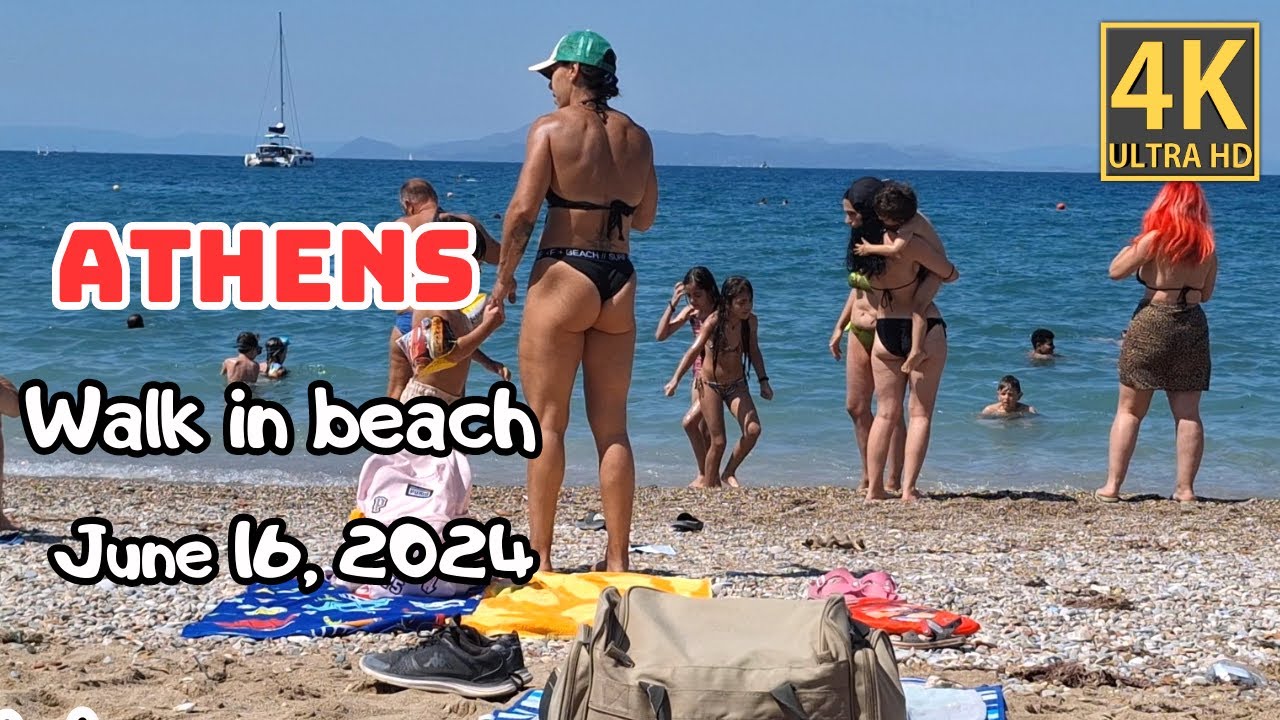 Sunday walk along the free beach of Athens, Greece, June 2024