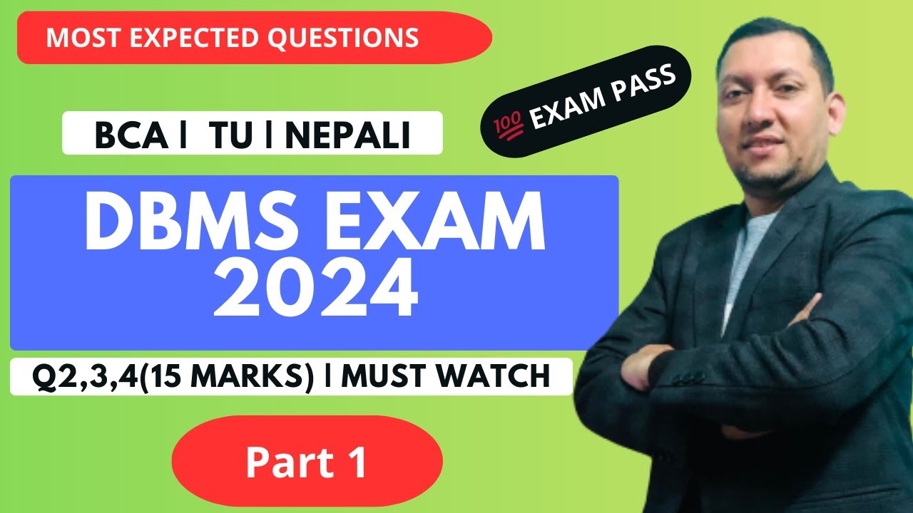 DBMS BCA 2024 Solved Questions | Part 1 | Entity, DBMS Merits, Three Schema Architecture | Nepali