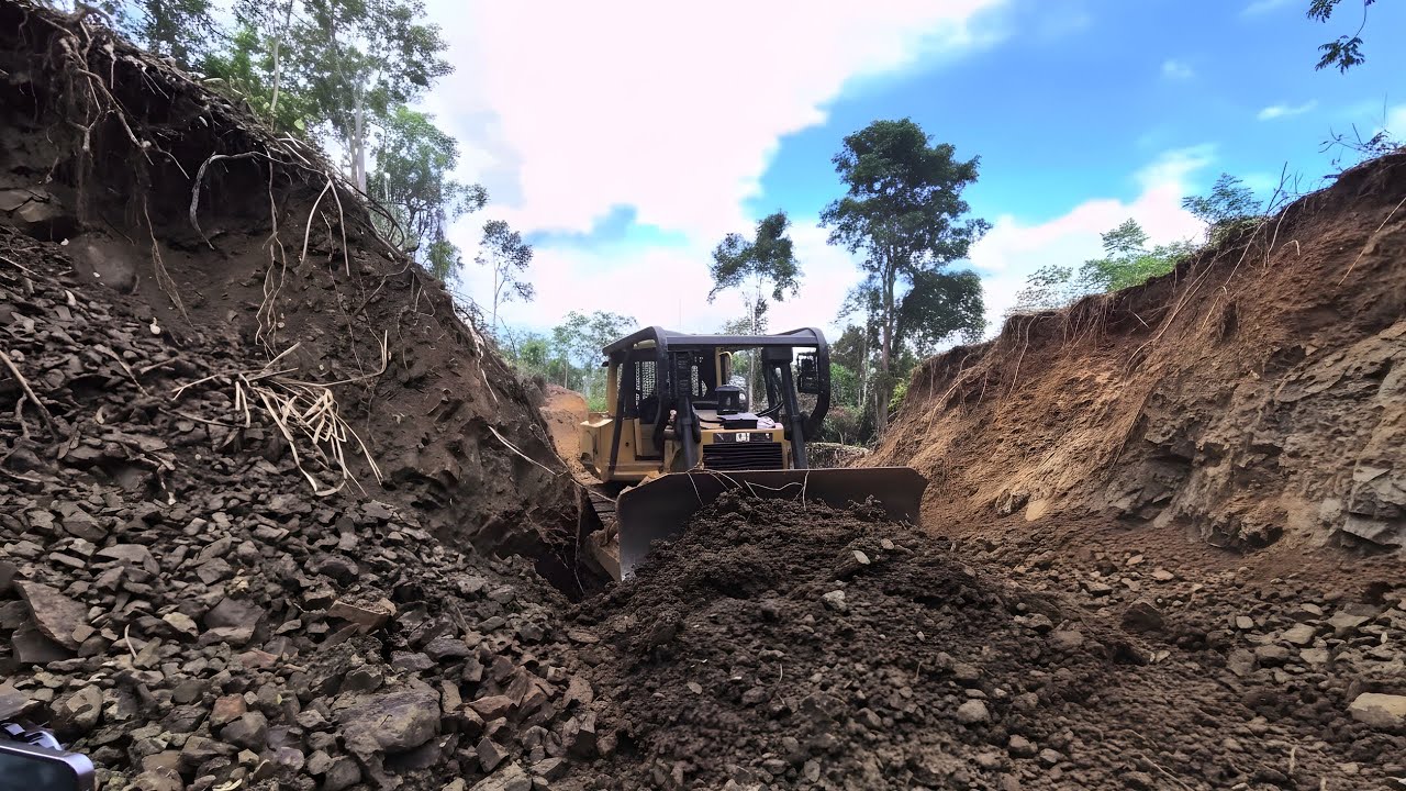 Epic Mountain Road Breakthrough! CAT D6R XL Bulldozer Slices Through a Wild Forest Path