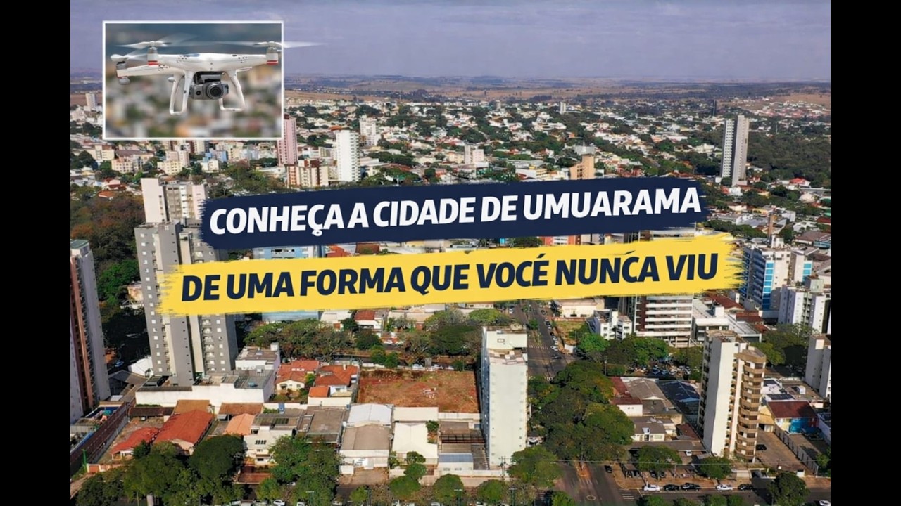 VOO DE DRONE  SAINDO DOS BAIRROS INDO PARA O CENTRO E MOSTRANDO ALGUMAS REGIÕES DE UMUARAMA !!