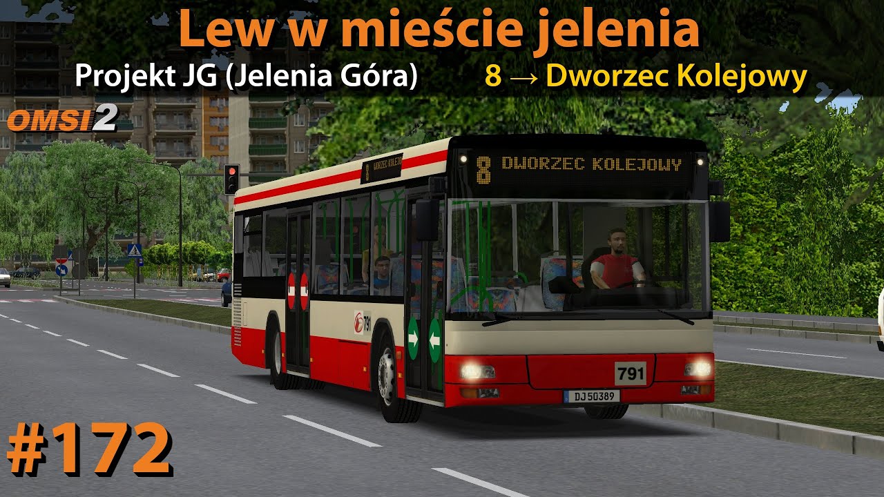 OMSI 2 #172: Lew w mieście jelenia | Projekt JG (Jelenia Góra) - 🚍8 | MAN NL263