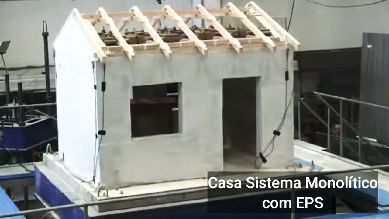 Teste Abalo Sísmico casa Alvenaria vs. Casa ISOPOR Sistema Monolítico com EPS