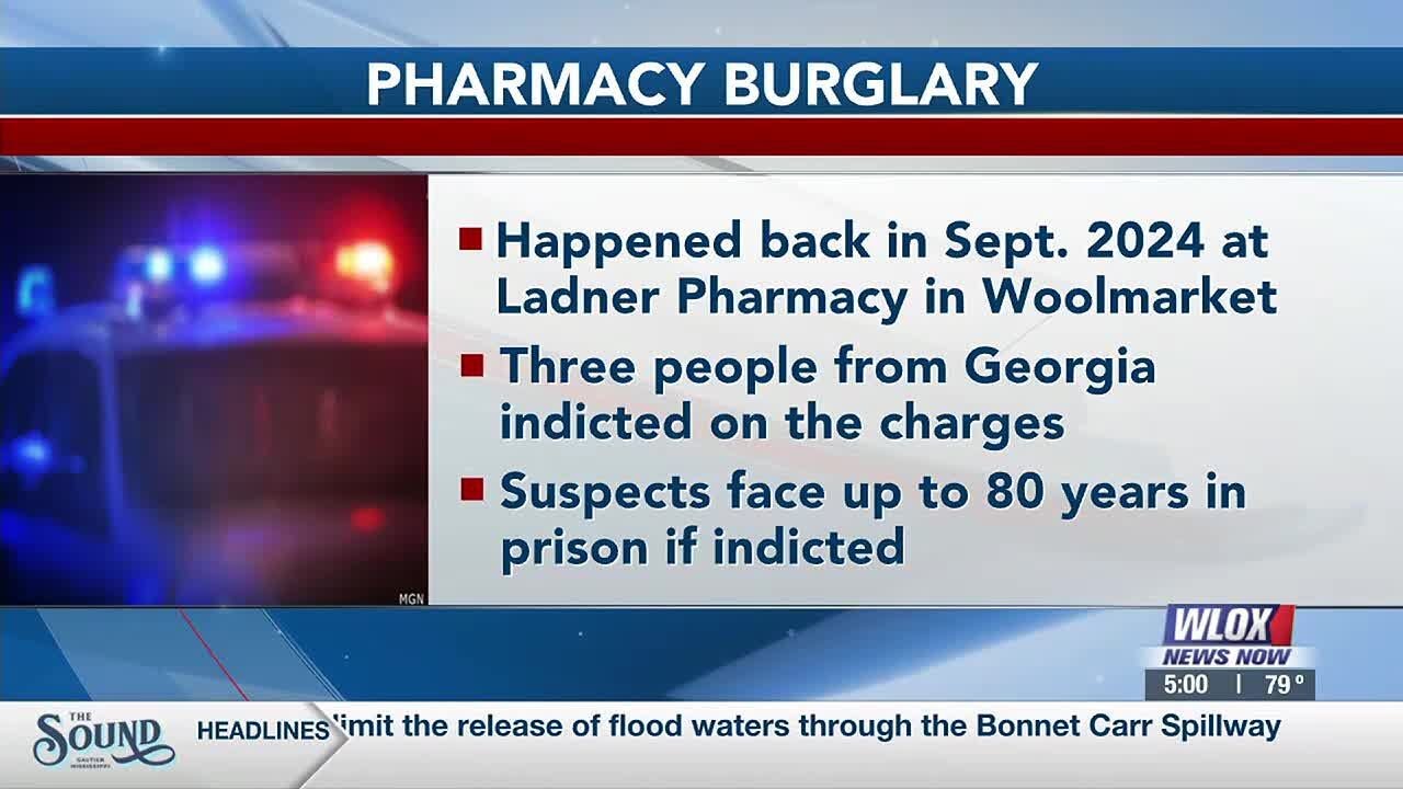Georgia men arraigned for Woolmarket pharmacy, gun shop burglary