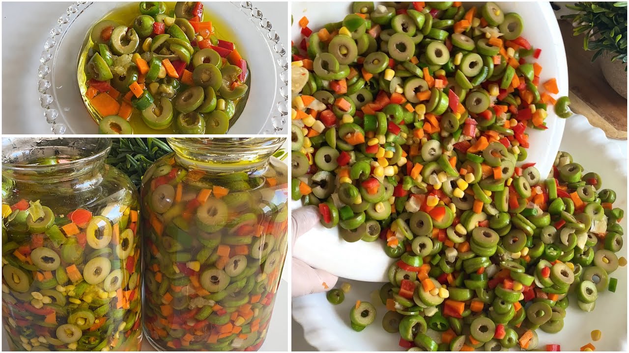 الي ماجربها من قبل فاته كتير 👌😋مخلل سلطة الزيتون الاخضر رهيييب 😋💪🏻