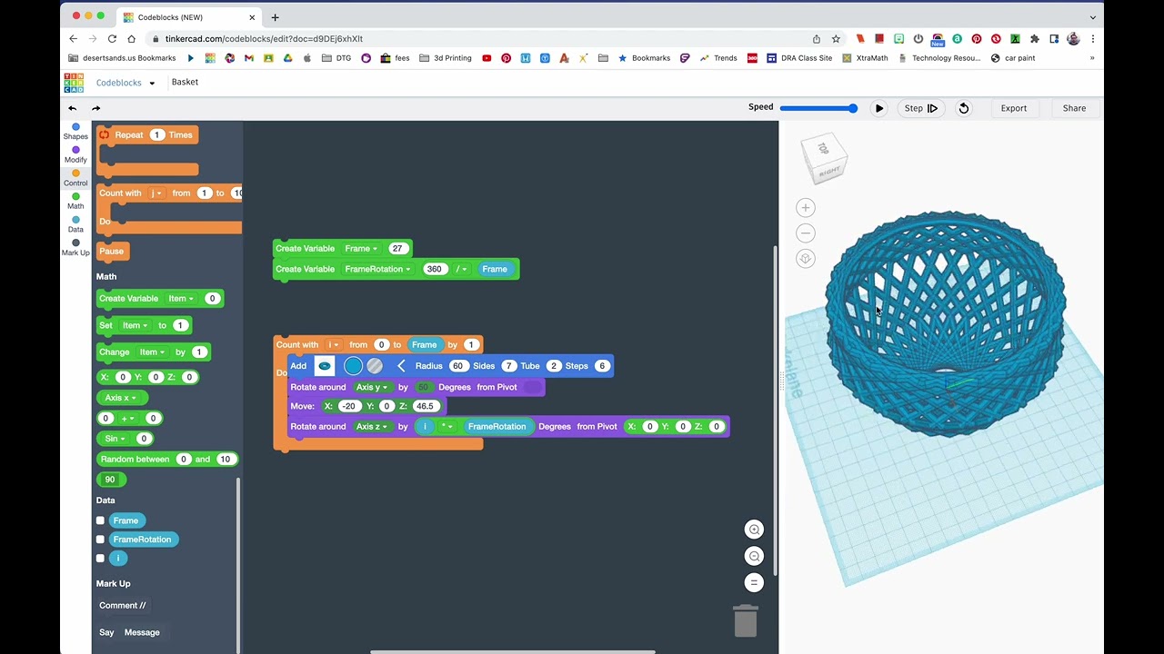 Codeblocks 10 - Making a Basket or Vase