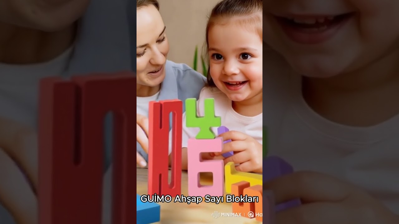 GUİMO Eğitici Oyuncak Montessori Ahşap Sayı Blokları Matematiği Sevdirir 