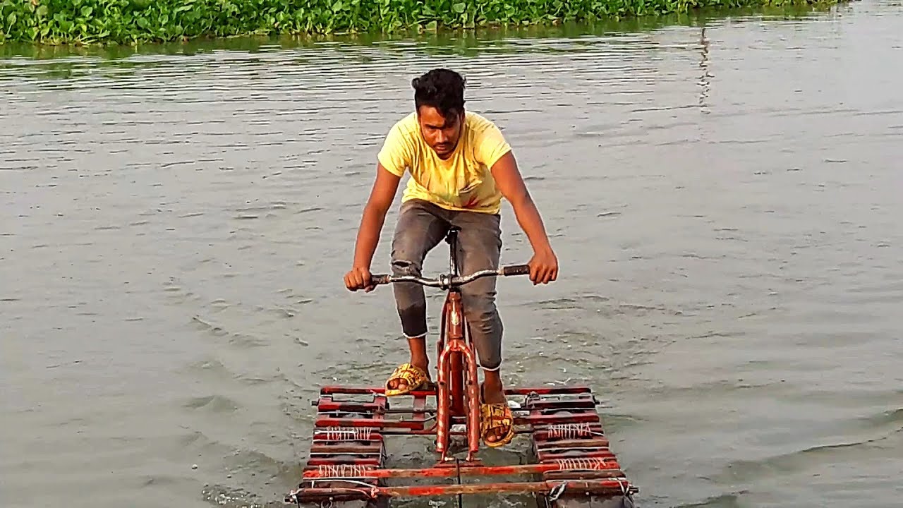 Creative innovation of gear system bicycle hover boat