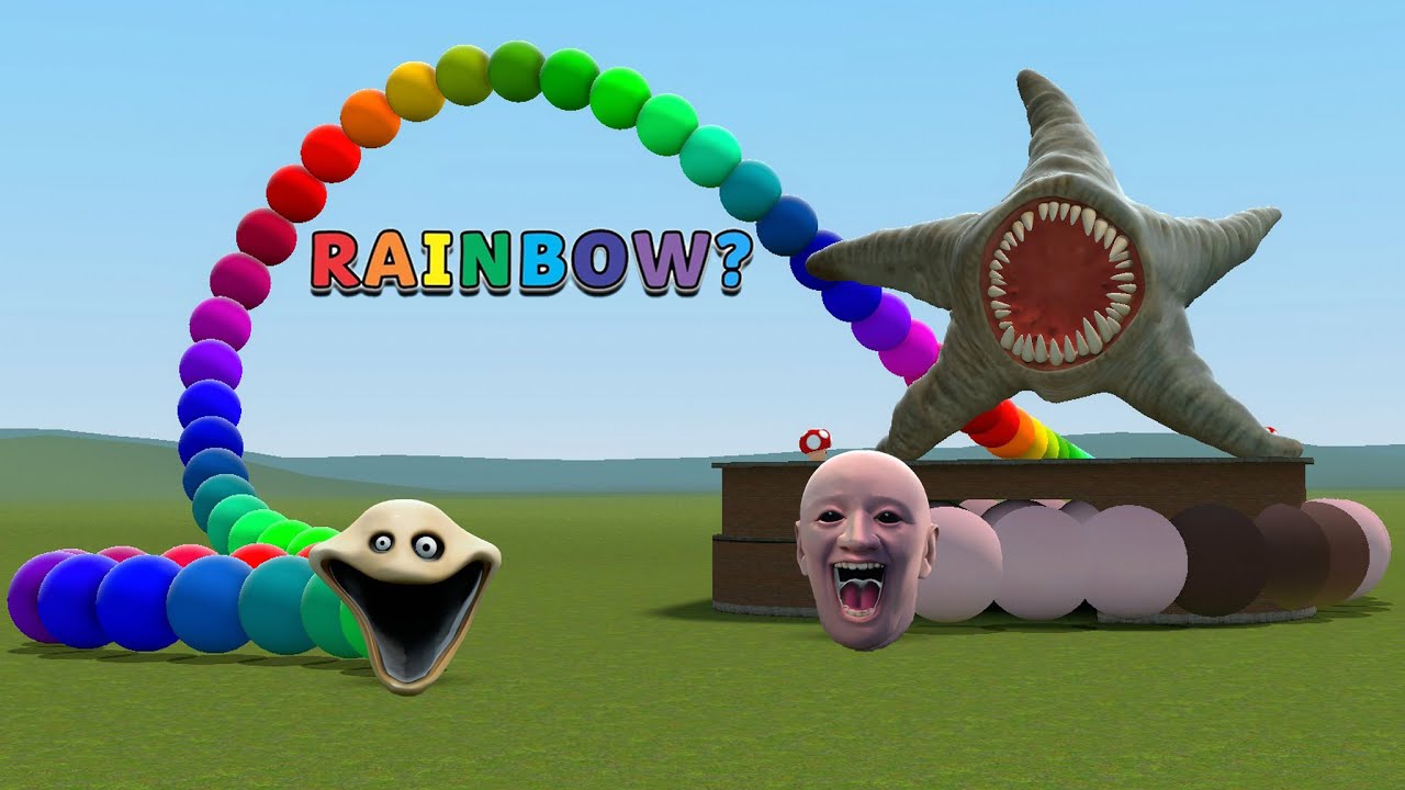 WHAT HAPPENS IF RAINBOW BECOMES A HUNGRY RAINBOW WORM IN GARRY’S MOD?!