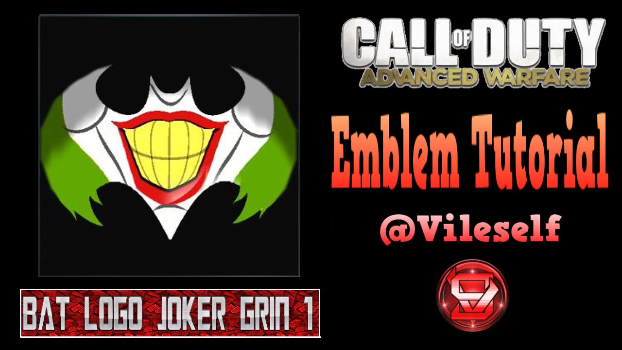 Advanced Warfare Emblem Tutorial: Bat Logo Joker Grin 1
