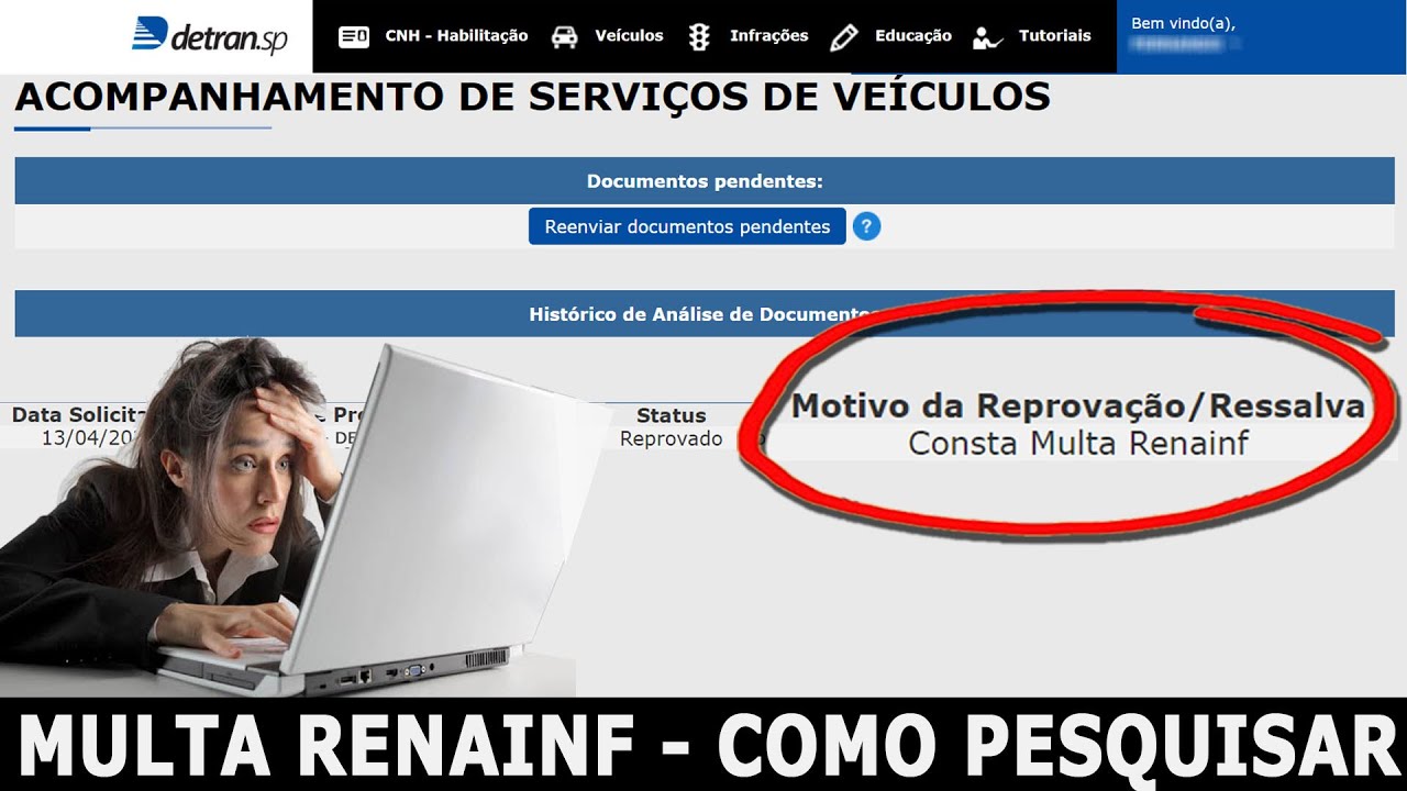 COMO CONSULTAR MULTA RENAINF - PESQUISAR MULTA EM COBRAN&Ccedil;A