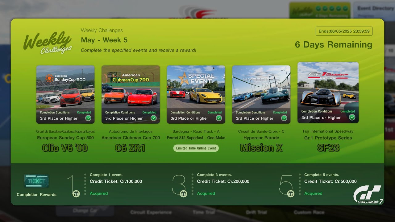 Gran Turismo 7 | Weekly Challenges May 2025 WK.5 - 812 Superduper & GR.1 Fuji [PS5Pro]