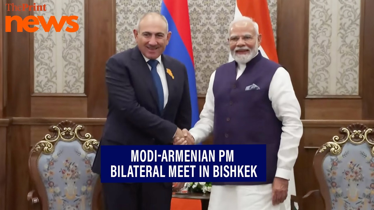 PM Modi holds bilateral meet with Armenian PM Nikol Pashinyan in Bishkek, Kyrgyzstan