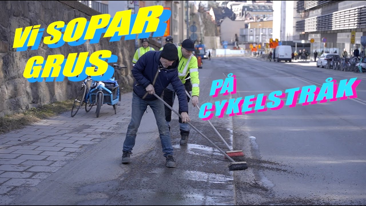 Vi sopar grus på pendlingsstråk