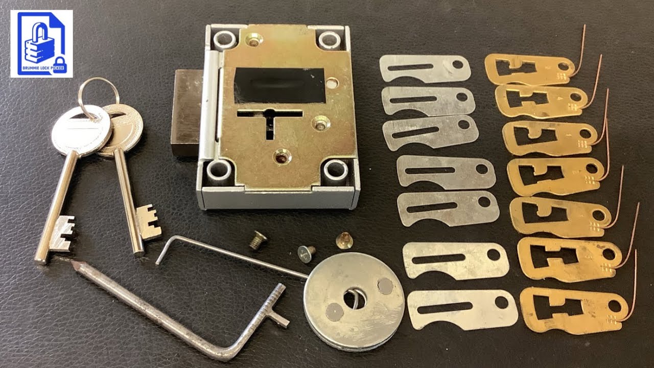 415. Walsall 7 Lever safe lock / gun cabinet lock picked open with homemade tension tool & pick wire