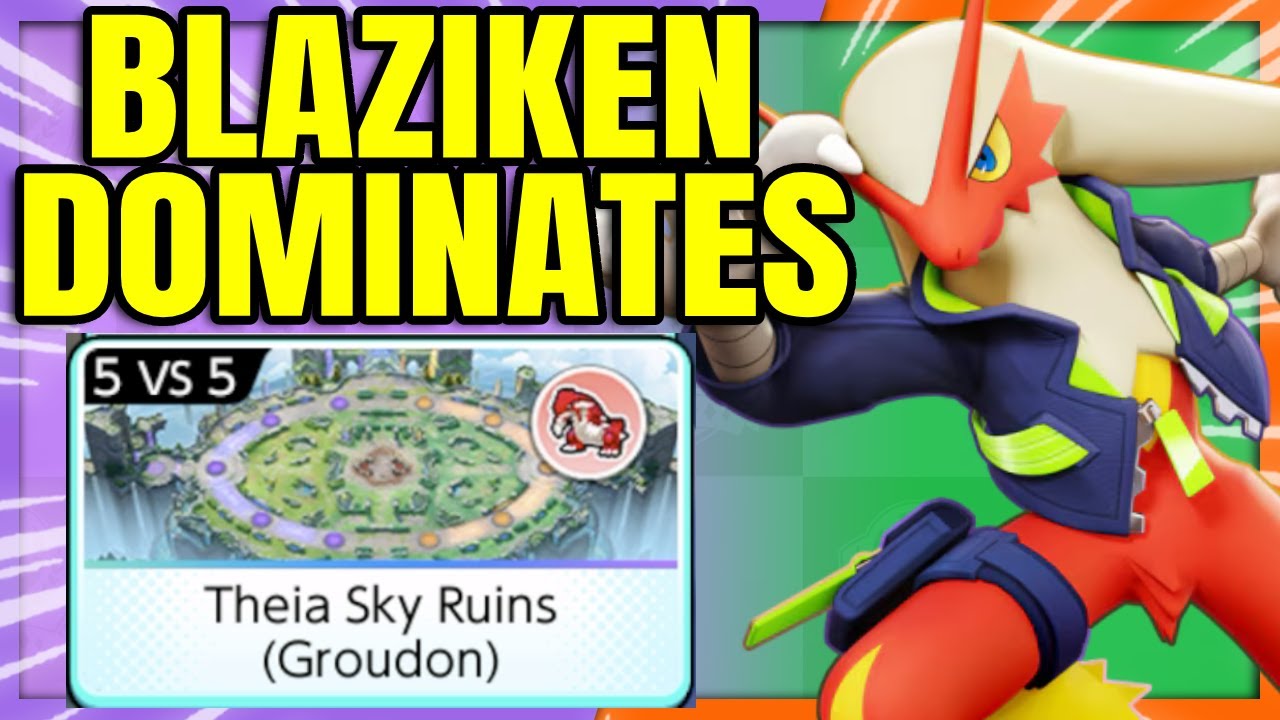 BLAZIKEN Destroys everything on the new GROUDON Map | Pokemon Unite