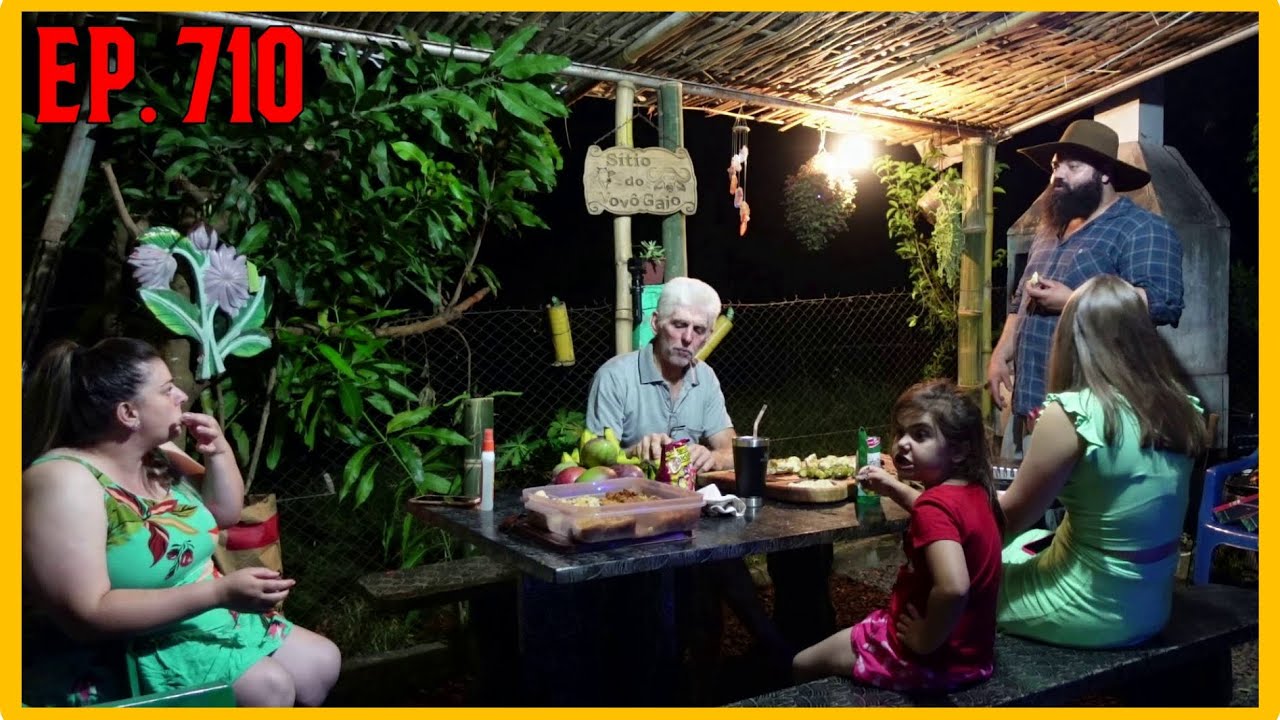 fomos jantar na casa do pai, inaugurando o cantinho do sítio do vovô Gaio