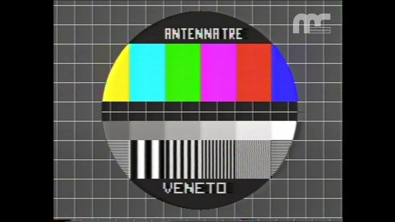 Monoscopio e sigla inizio trasmissioni Antenna 3 Veneto - 1991
