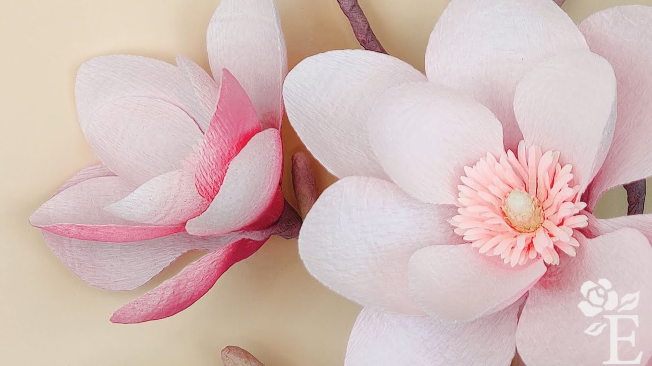 How to make a realistic crepe paper magnolia branch