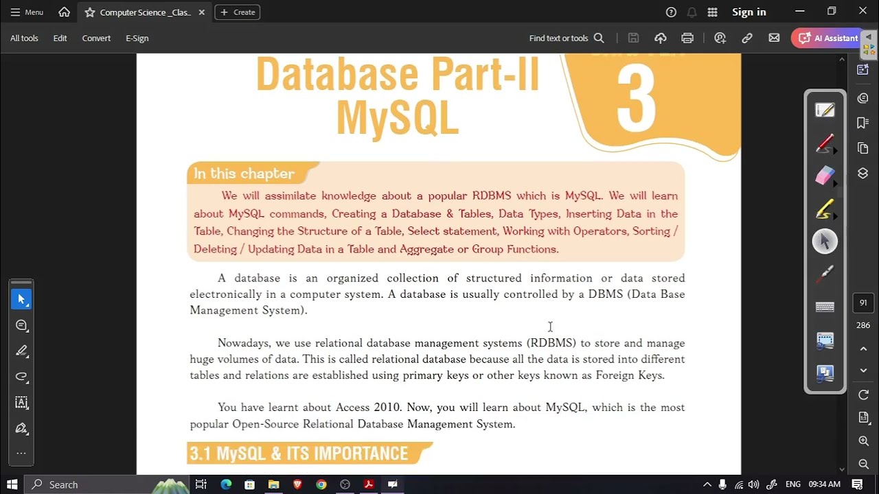 Database Part-II MySQL ||  Chapter-3( SEBA-Class-X)|| MySQL Basics || #part1