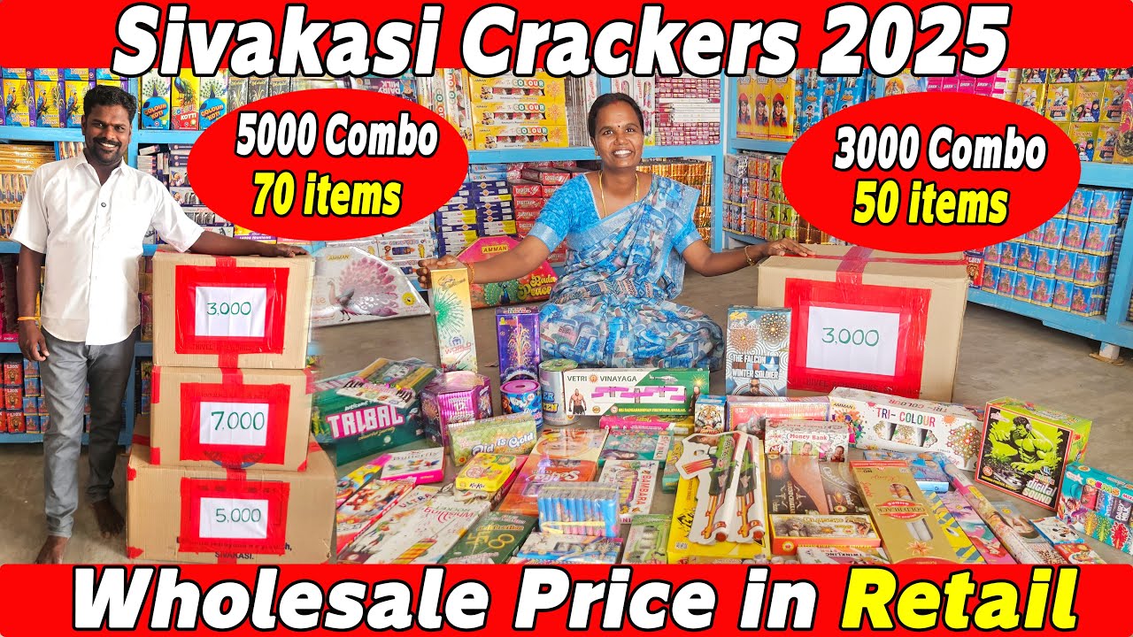 Sivakasi Crackers 2025 / 80% discount / Family pack unboxing / Sai Kanishka Crackers/ Vignes Tamizha
