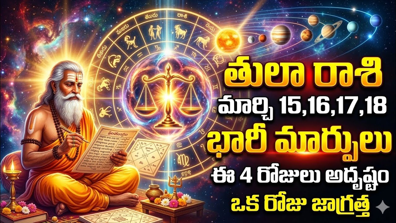 తులా రాశి మార్చి 15–18 భారీ మార్పులు | Thula Rasi Rasiphalalu March 15,16,17,18 | Libra Horoscope