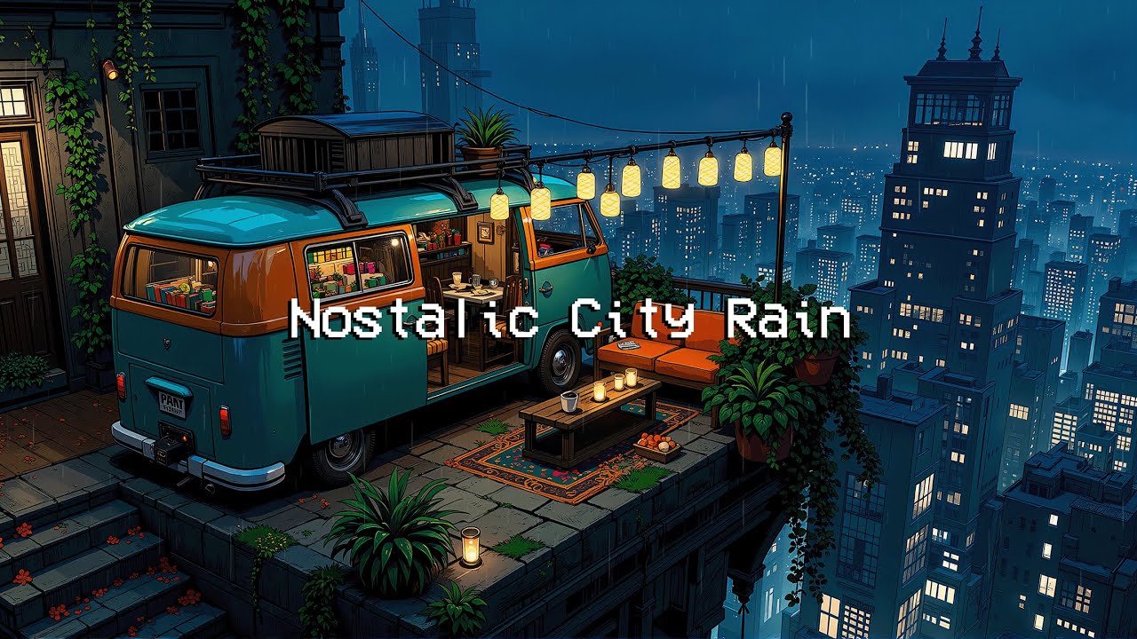 Nostalic City Rain 🌧️ Chill Retro Night & Lofi Notalic Rainy to help you Relax, Work, Study