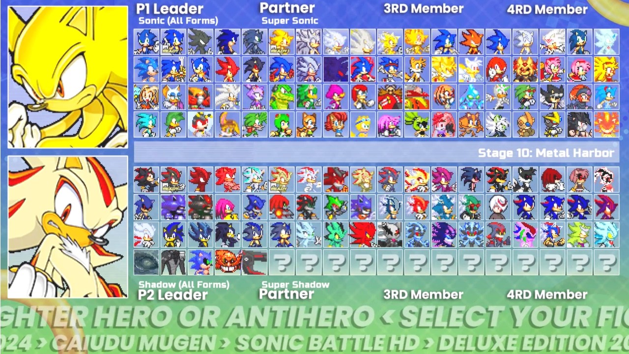 Sonic all forms & Super Sonic VS Shadow all forms & Super Shadow I Sonic Battle HD Deluxe Edition