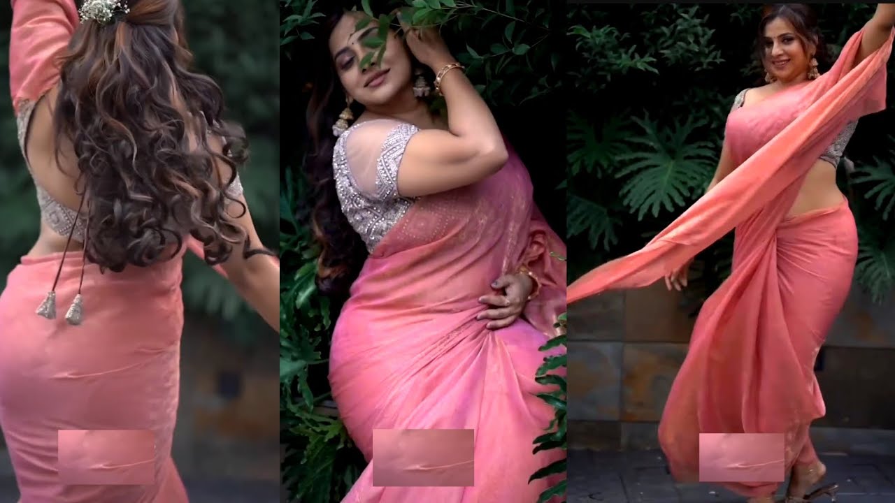 Desi Diva  Malyalum  actress  Flaunts Her  pink saree Glamorous Beauty looks