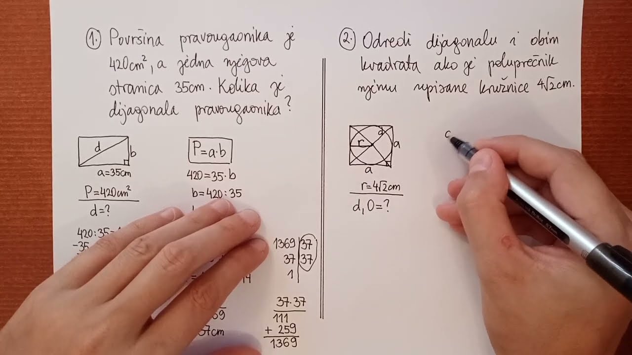 Pitagorina teorema - kvadrat i pravougaonik