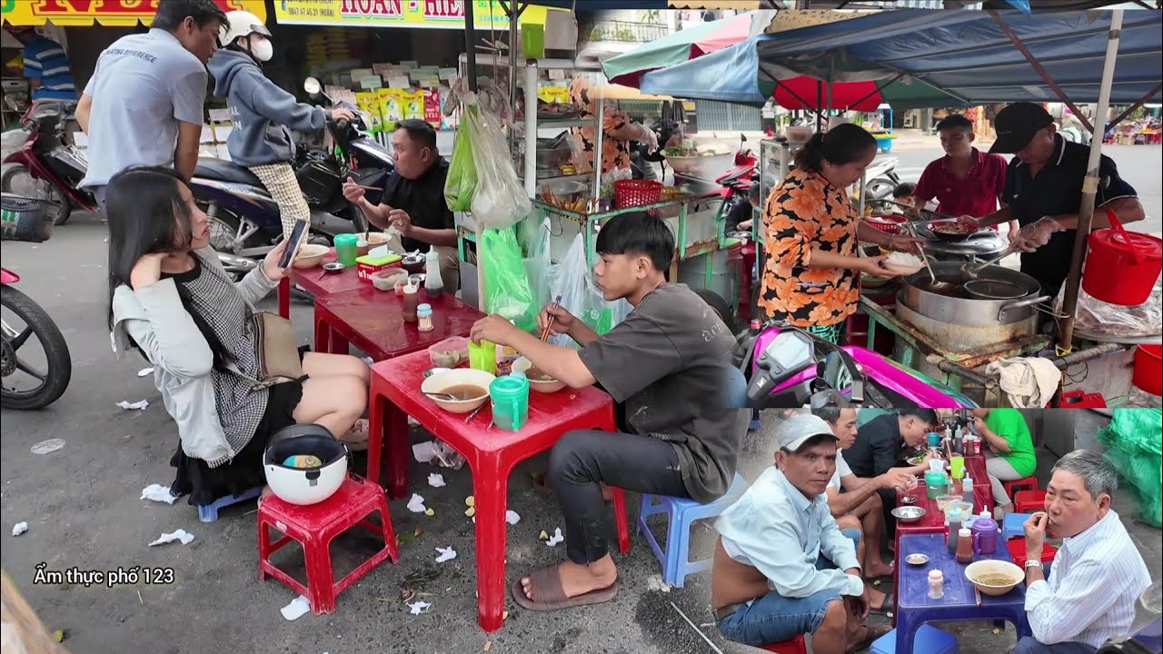 Khách đông khủng khiếp tại xe bún khô mực lề đường rẻ mà ngon 