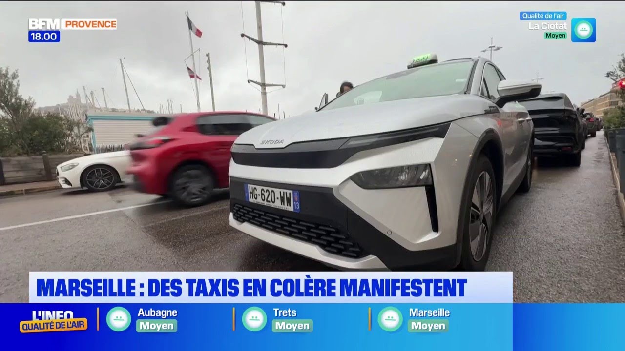 Marseille : Des taxis en colère manifestent
