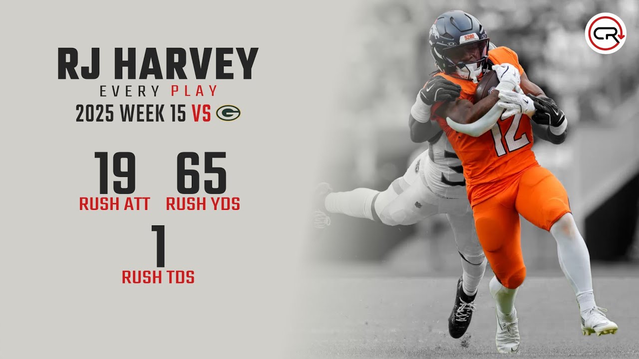 RJ Harvey Week 15 Highlights | Every Run vs Packers
