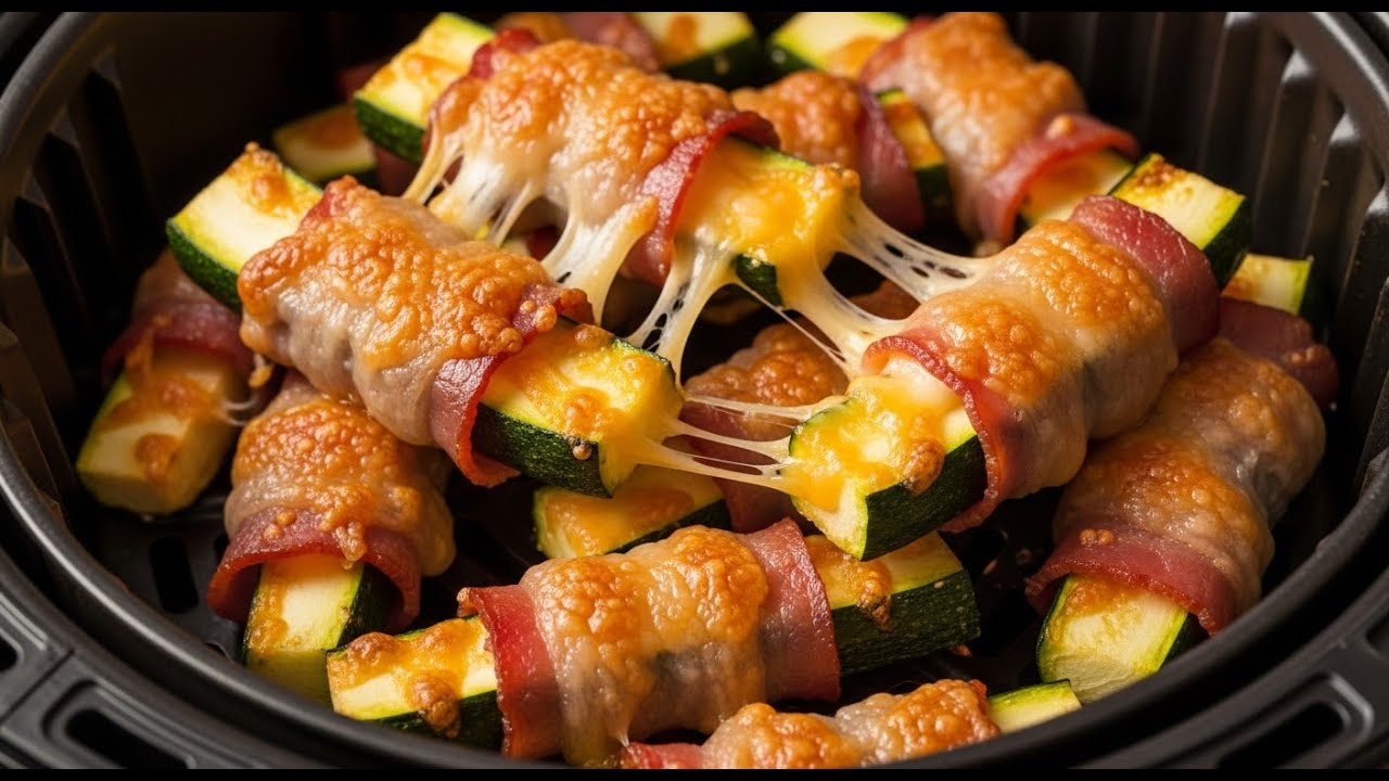This Cheesy Bacon Zucchini in the Air Fryer Is Addictive 🥓🧀