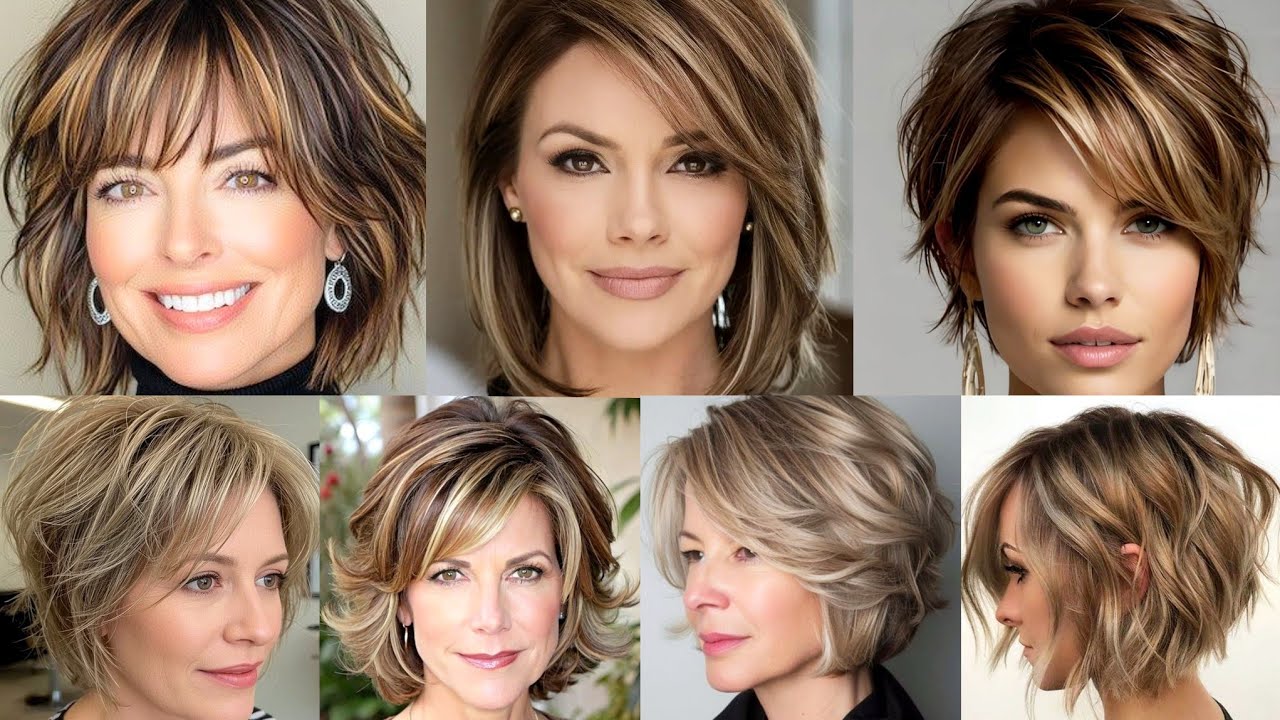 🍂🍁 Outstanding Short Hairstyles for Women Over 40'50 and more | Brown Hair Color Ideas for Fall 2025