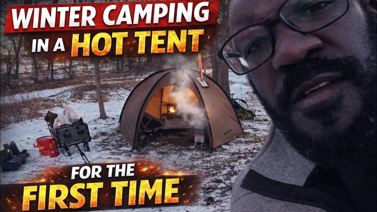 Surviving Extreme Cold on 58 Acres Hot Tent Winter Camping