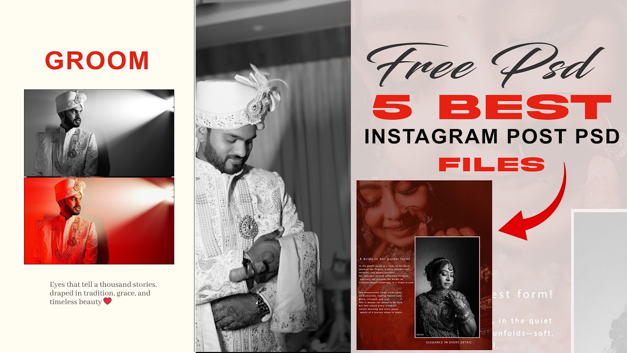 5 Best Free Instagram Psd Post Download | Free Instagram PSD Post Template Download | Gaurav Editing