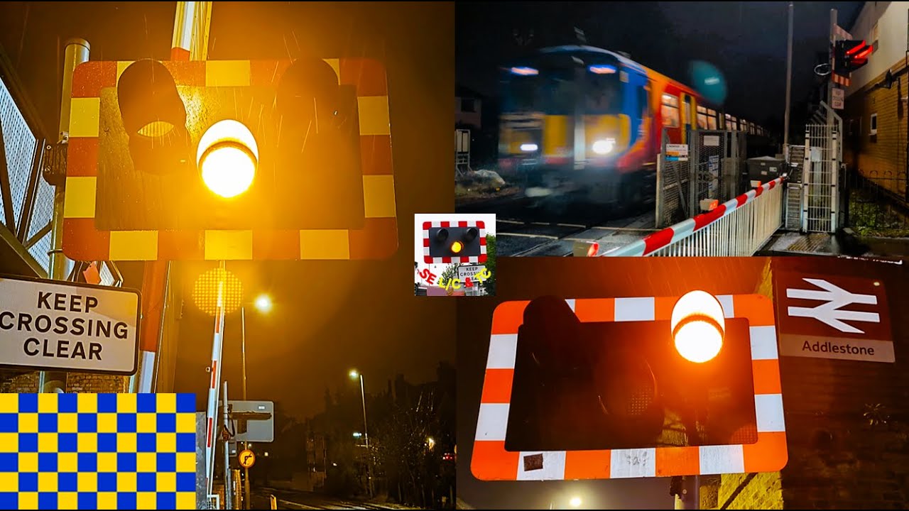 'Class 455 Farewell' Railtour at Egham & Addlestone Level Crossings, Surrey