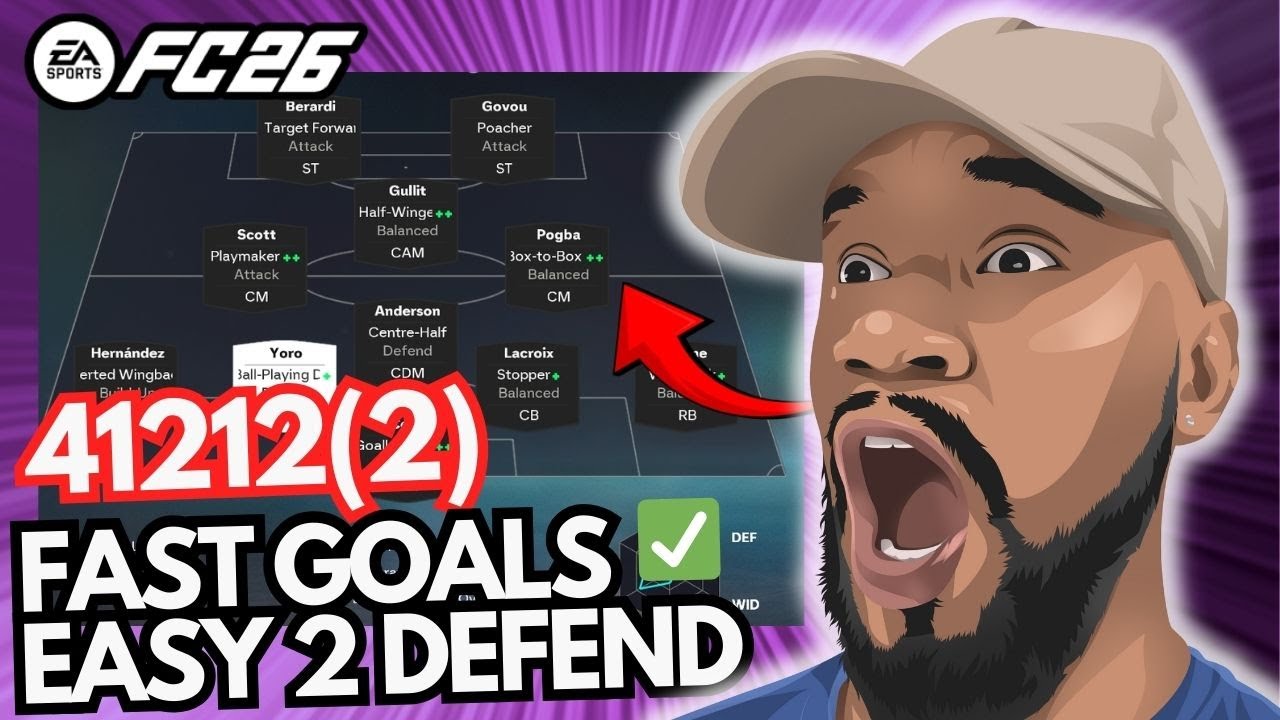 This 41212(2) Tactic Is BROKEN on FC26 🔥 (Fast Goals and EASY to Defend)