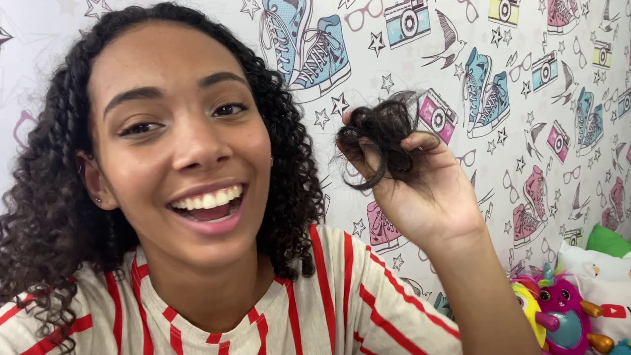 CORTEI MEU CABELO CACHEADO SOZINHA 