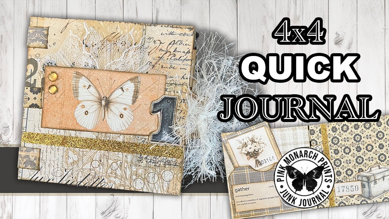 4x4 Tab Style Journal: Making the journal base and embellishing! Fairly quick and simple to do