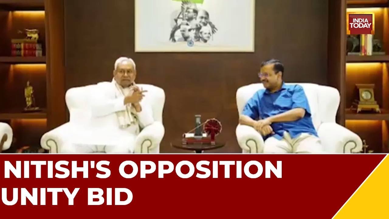 Nitish's Opposition Unity Bid, Meets Kejriwal | Bihar Deputy CM Tejashwi Along With Nitish In Delhi