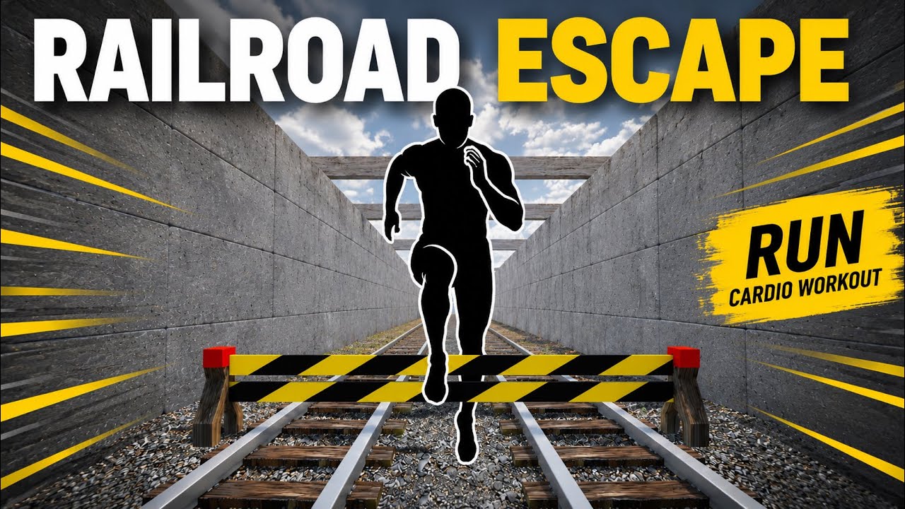 Railroad Escape Intensity 🔥| Immersive Interactive Warm Up | Run Cardio Workout | Human Tetris