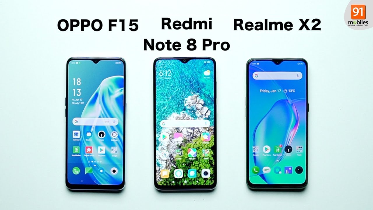 OPPO F15 vs Redmi Note 8 Pro vs Realme X2: Comparison overview