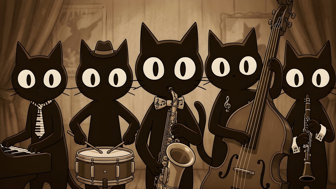 Cool Jazz Cats Jam Session | Feel-Good Music for Work & Creative Productivity